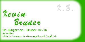 kevin bruder business card